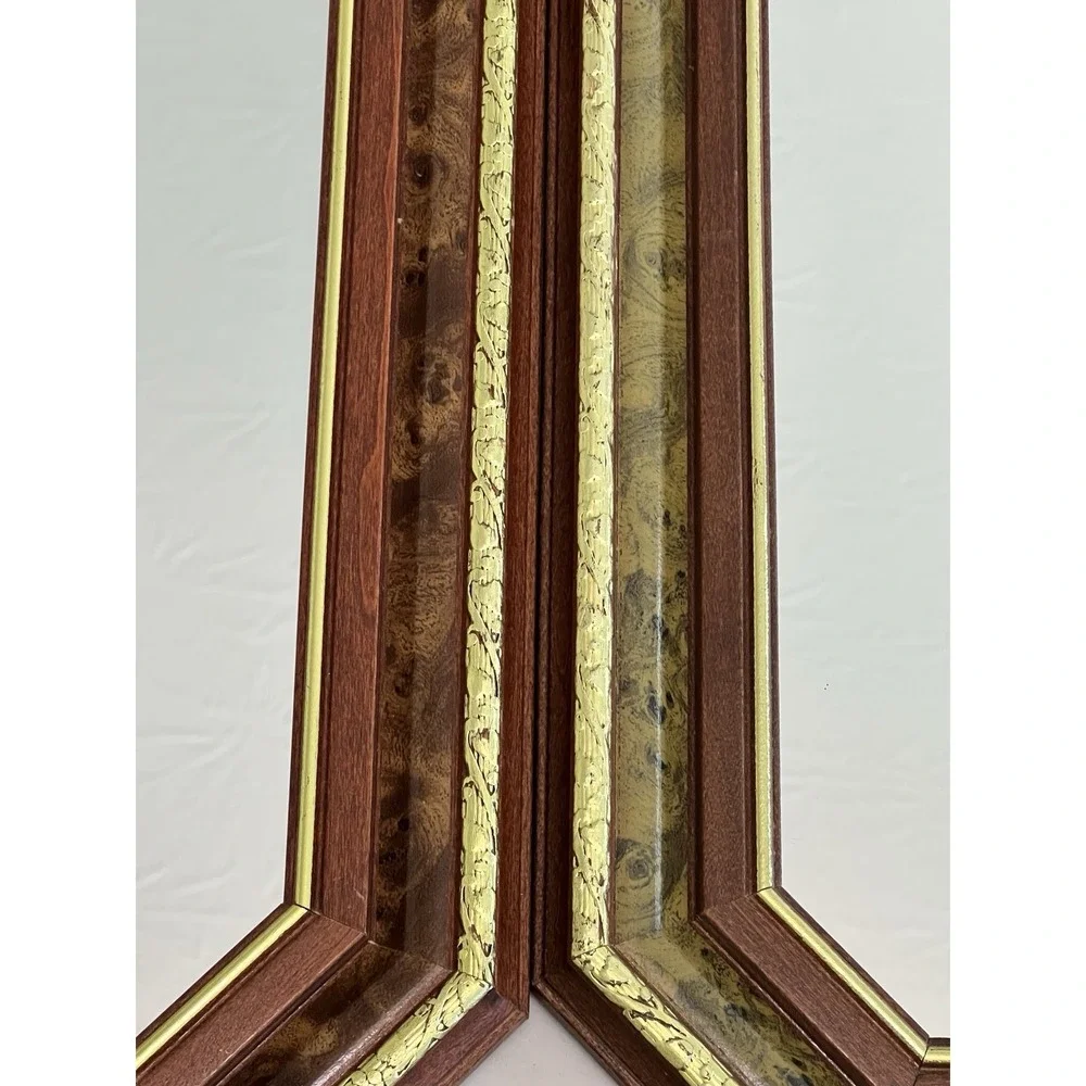 Vintage Wall Mirror Hollywood Regency Wood Pair Granny Core Vintage Glam
